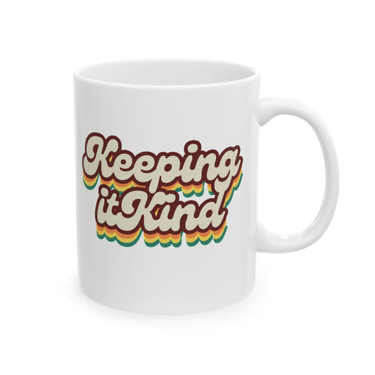 Groovy Ceramic White Coffee Cup Mug 11oz, 15oz Free Shipping